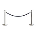 Montour Line Stanchion Post and Rope Kit Sat.Steel, 2 Ball Top1 Dark Blue Rope C-Kit-2-SS-BA-1-PVR-DB-PS